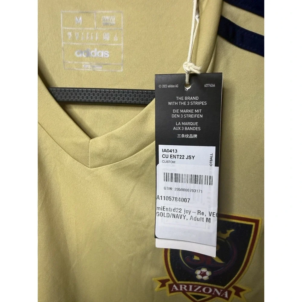 Adidas Real Salt Lake Arizona Soccer Jersey‎ Mens Size Medium Slim Fit Gold/Navy